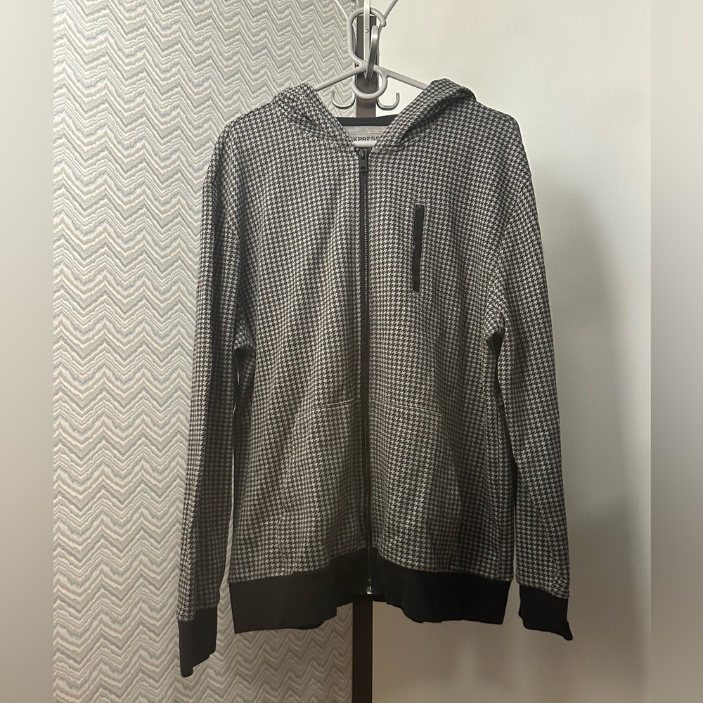 Express houndstooth jacket w hood